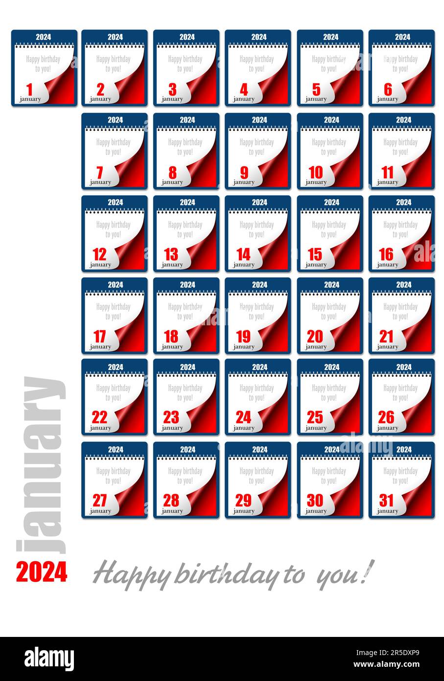 Calendario a strappo Immagini Vettoriali Stock - Alamy