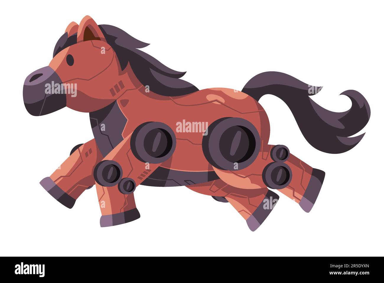 Robot cavallo animale robot robot creatura robot macchina futuristico cyborg illustrazione grafica Illustrazione Vettoriale