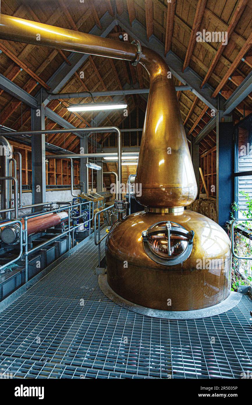 NC'nean Biologic Single Malt Whisky.NC'nean Distillery è una giovane distilleria indipendente di whisky biologico sulla costa occidentale della Scozia. Foto Stock