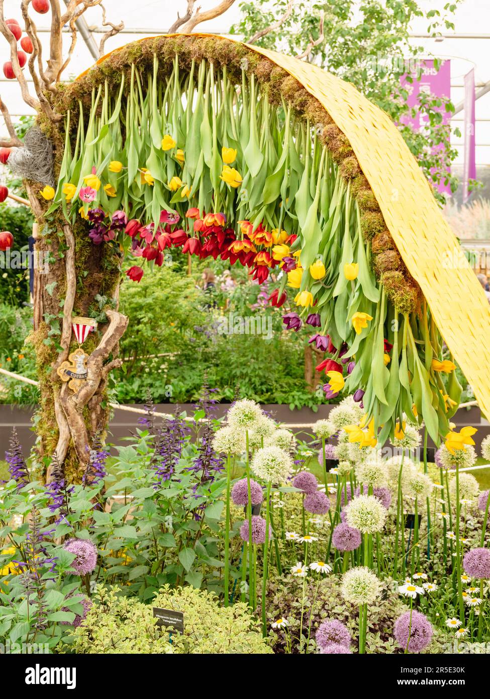 Stand commerciali nel Padiglione al Chelsea Flower Show Foto Stock