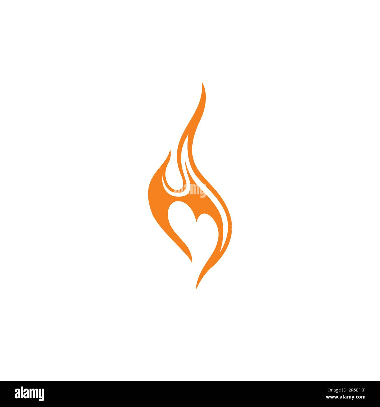 Logo Fire Love. Design astratto del logo Fire Illustrazione Vettoriale