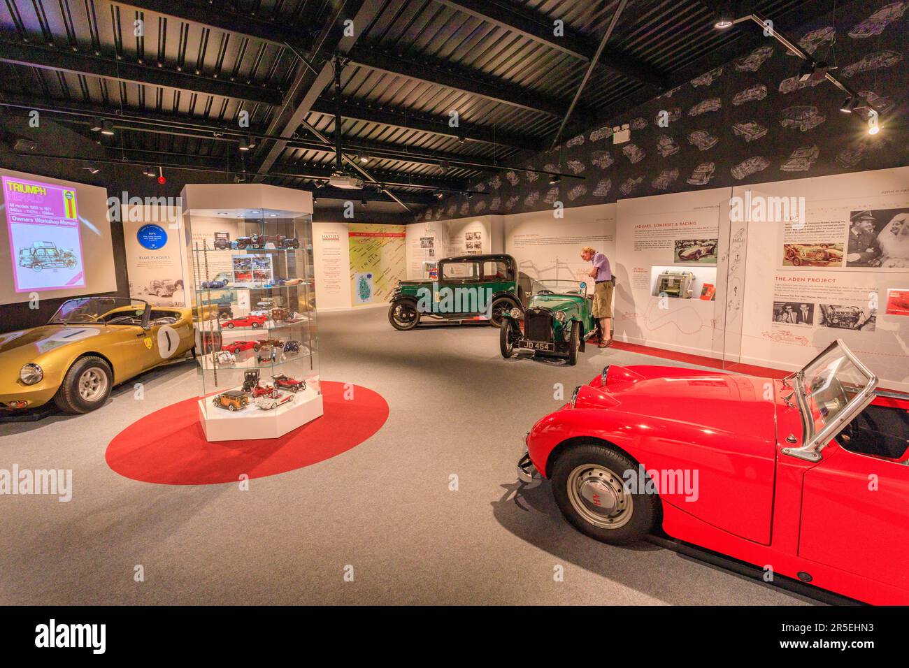 The John Haynes 'Story' al Haynes International Motor Museum, Sparkford, Somerset, Regno Unito Foto Stock