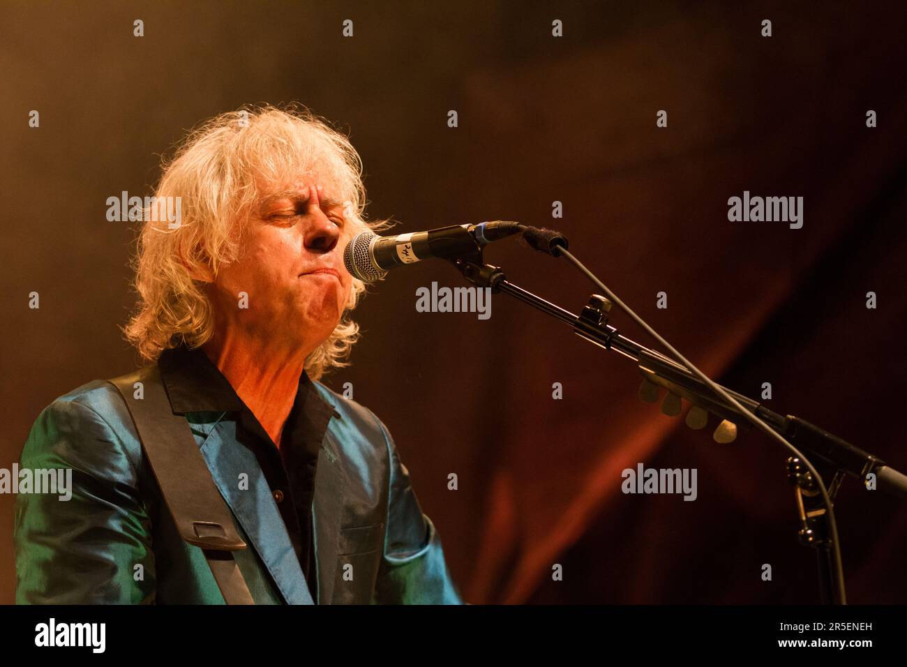 Mülheim, Germania, 13.08.2016. Sir Bob Geldhof suona allo Schloss Broich a Mülheim, Germania, Credit: ANT Palmer / Alamy Foto Stock