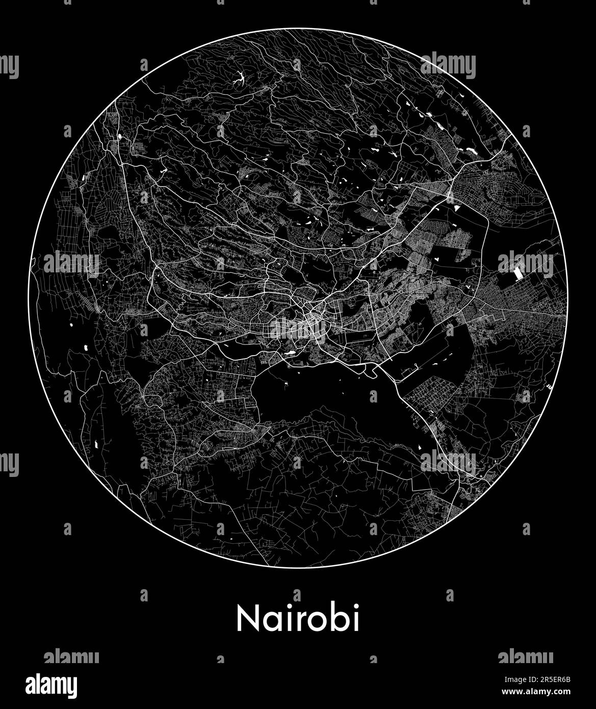Mappa della città Nairobi Kenya Africa illustrazione vettoriale Illustrazione Vettoriale