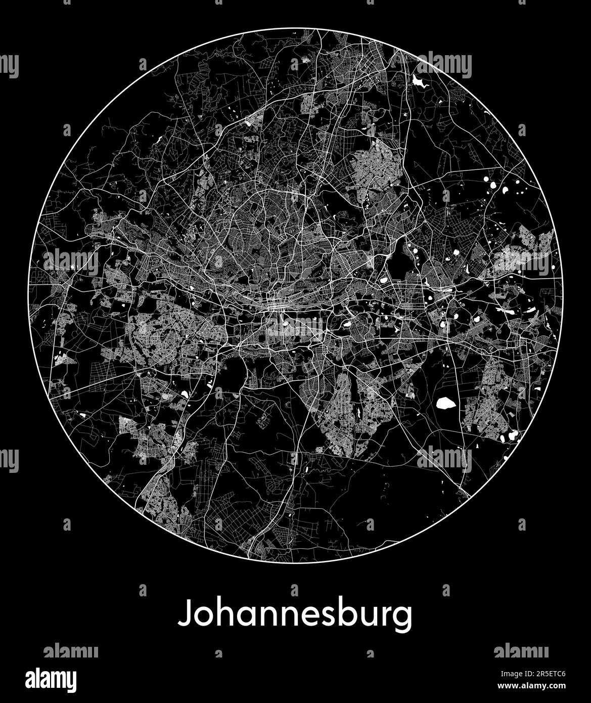 Mappa della città Johannesburg Sud Africa illustrazione vettoriale Illustrazione Vettoriale