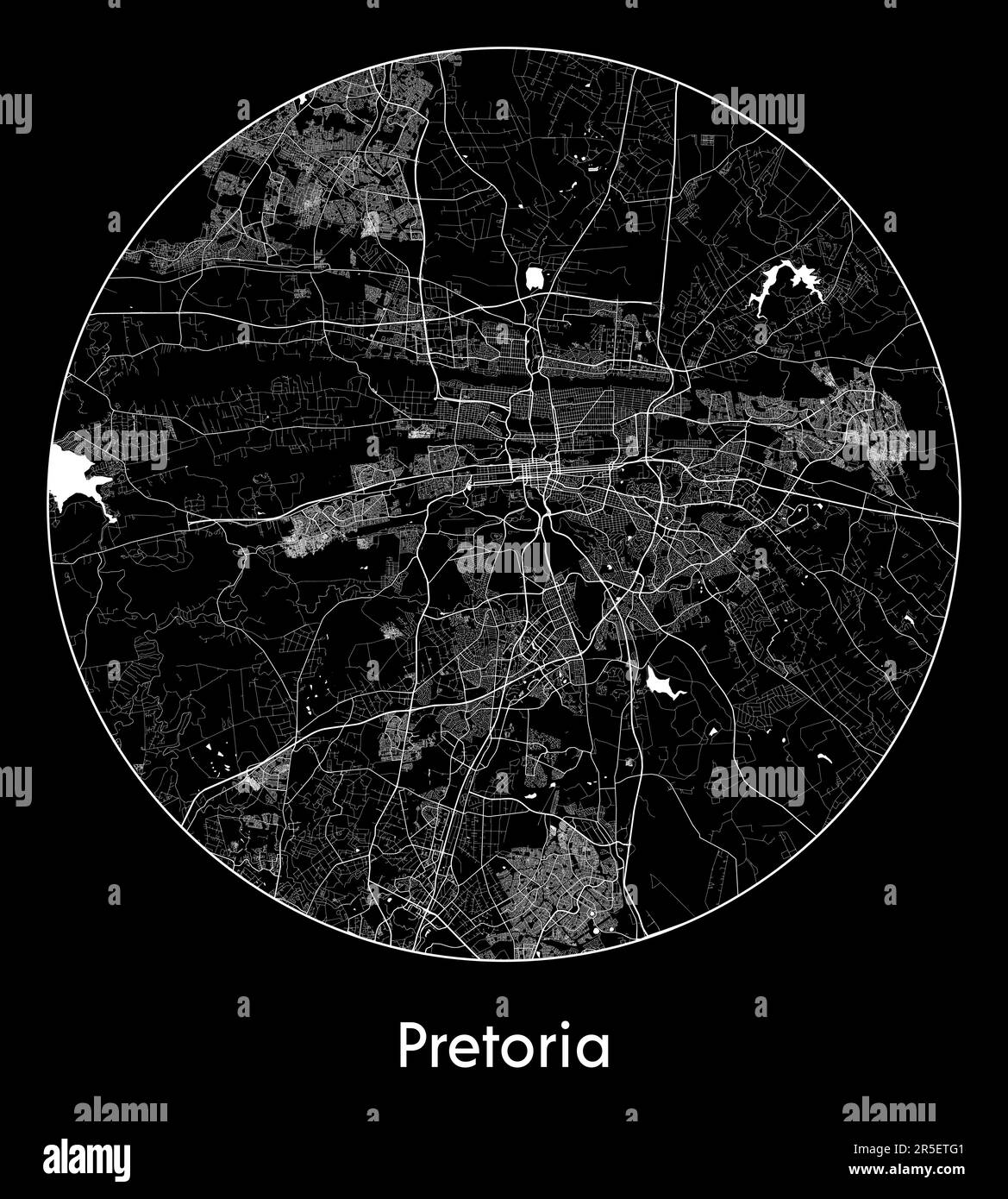 Mappa della città Pretoria Sudafrica illustrazione vettoriale Illustrazione Vettoriale