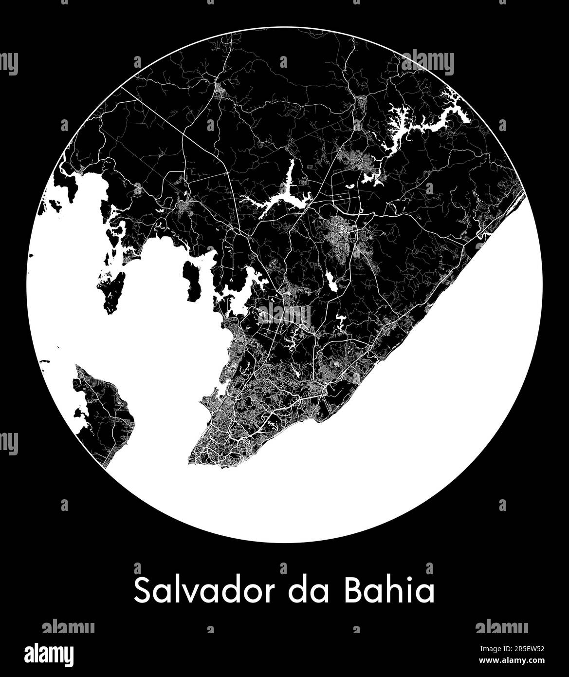 Mappa della città Salvador da Bahia Brasile Sud America illustrazione vettoriale Illustrazione Vettoriale