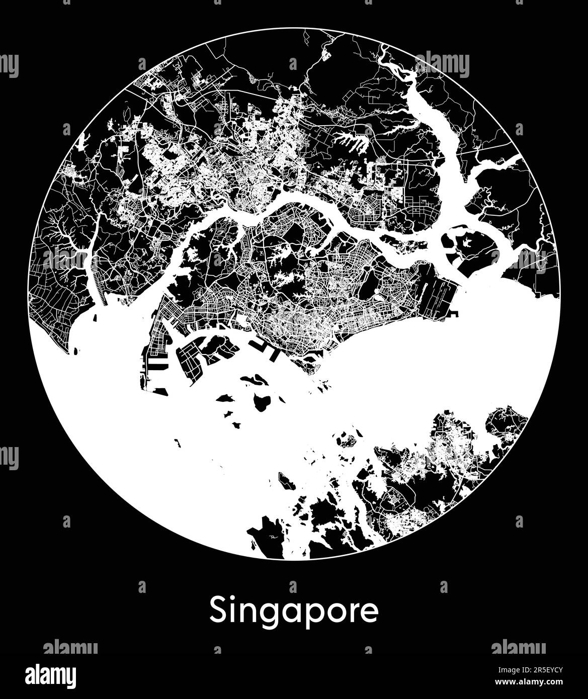 Mappa della città Singapore Singapore Asia illustrazione vettoriale Illustrazione Vettoriale