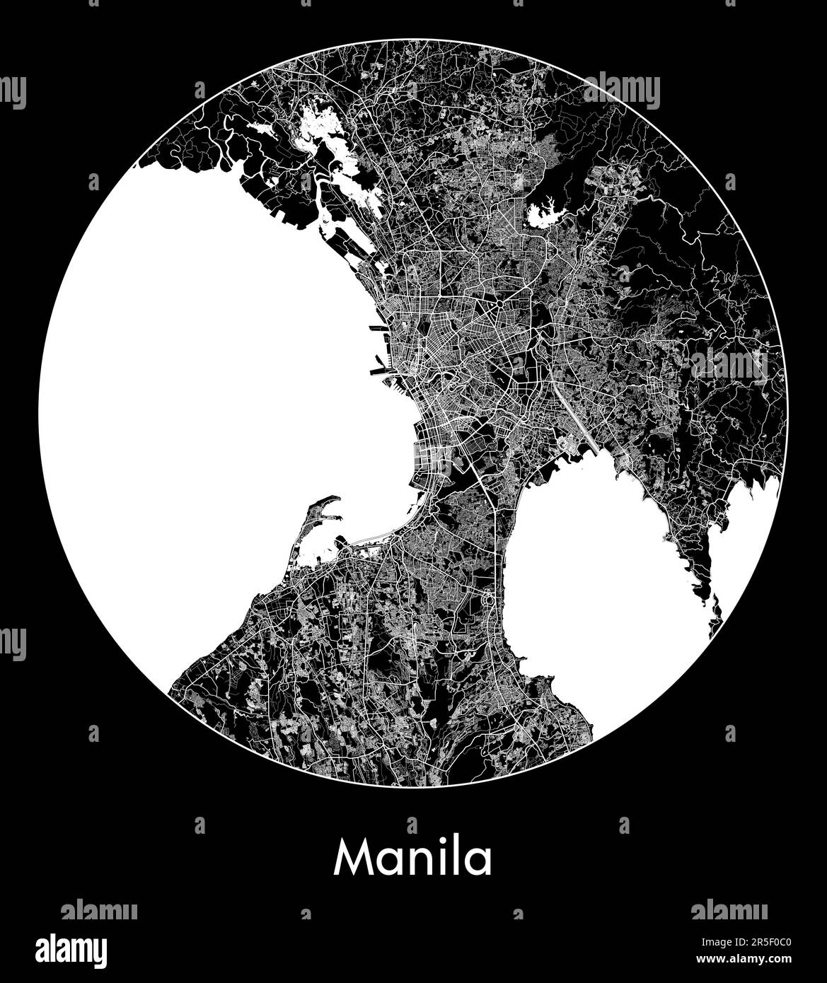 Mappa della città Manila Filippine Asia illustrazione vettoriale Illustrazione Vettoriale