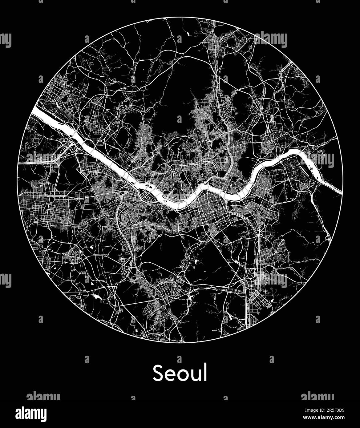 Mappa della città Seoul Corea del Sud Asia illustrazione vettoriale Illustrazione Vettoriale