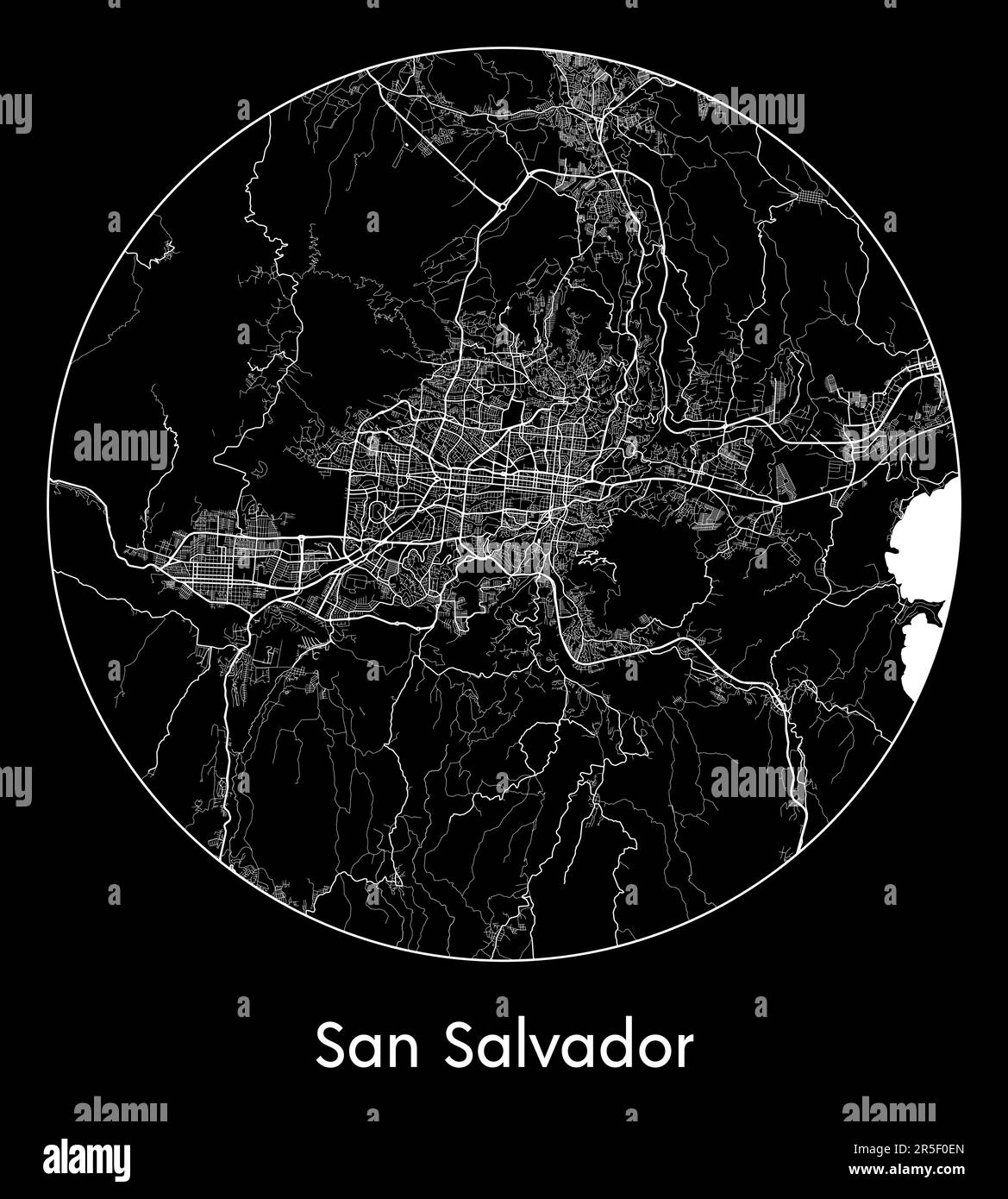 Mappa della città San Salvador El Salvador North America illustrazione vettoriale Illustrazione Vettoriale