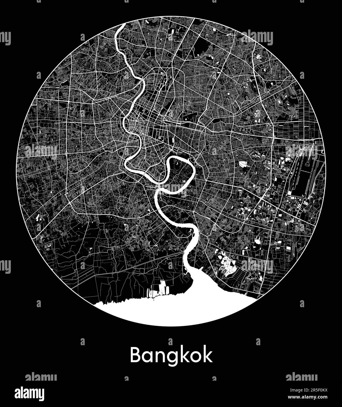 Mappa della città Bangkok Thailandia Asia illustrazione vettoriale Illustrazione Vettoriale
