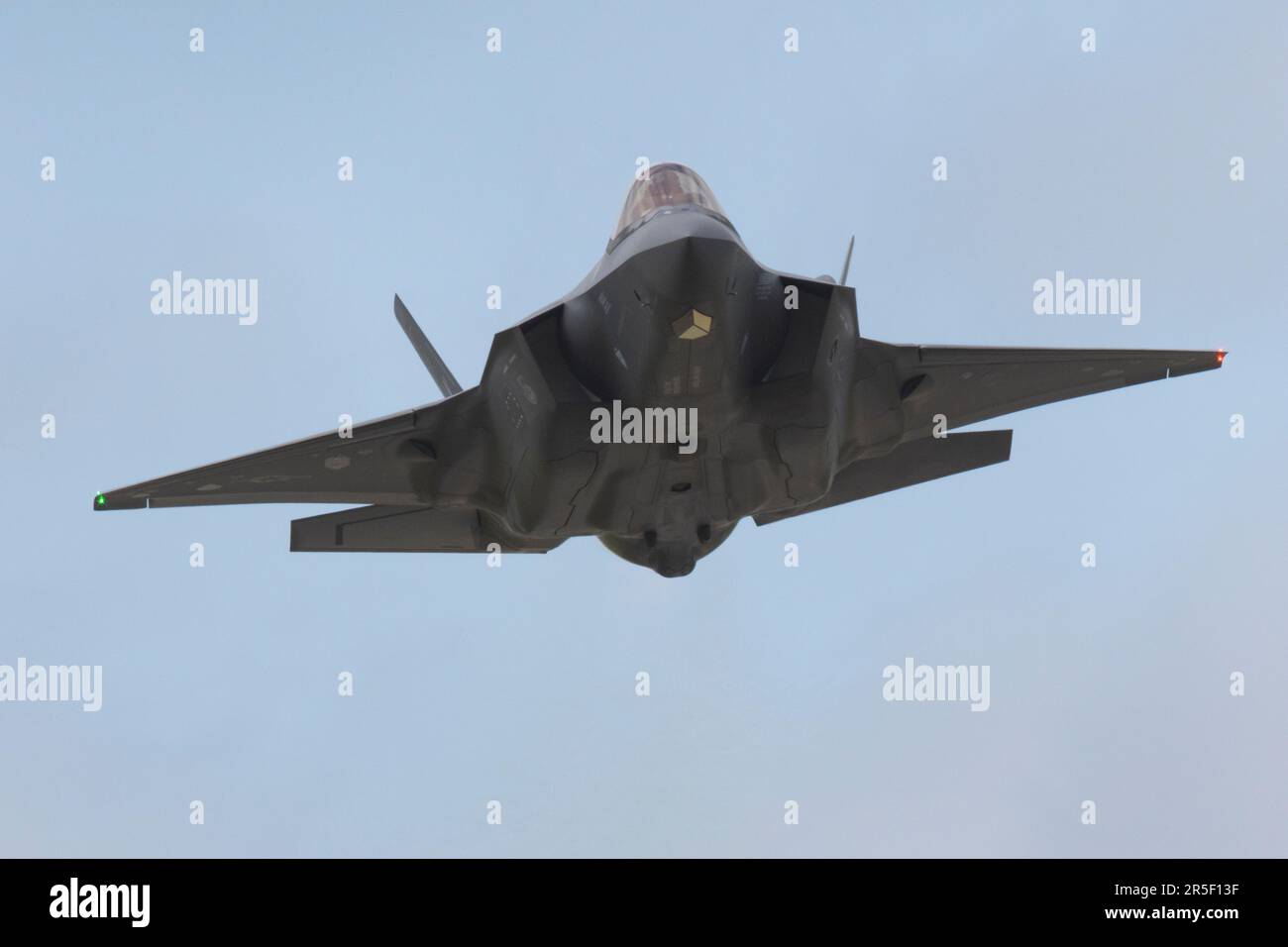 F-35A decolla dalla RAF Lakenheath nel Suffolk, Inghilterra Foto Stock