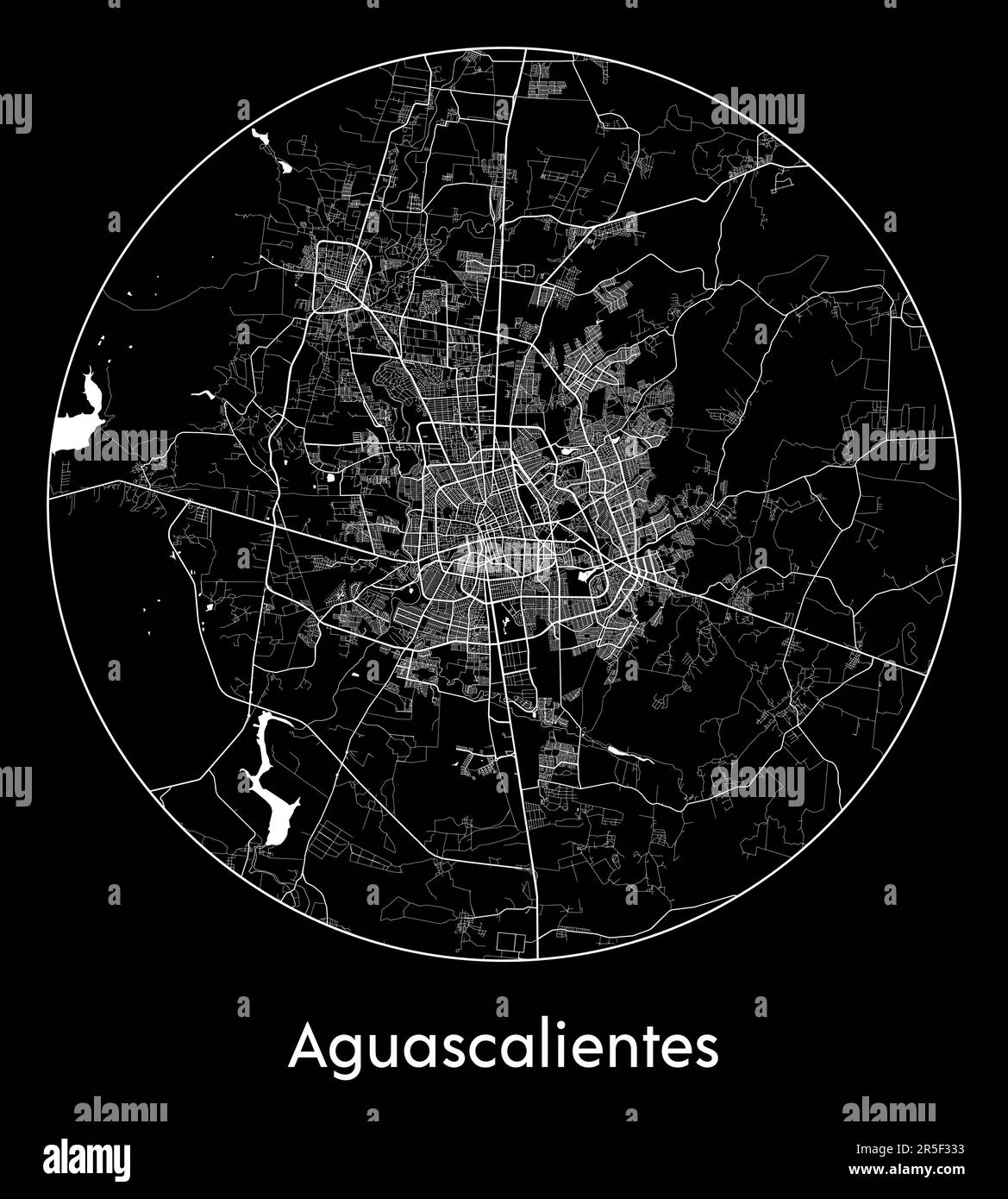 Mappa della città Aguascalientes Messico Nord America illustrazione vettoriale Illustrazione Vettoriale