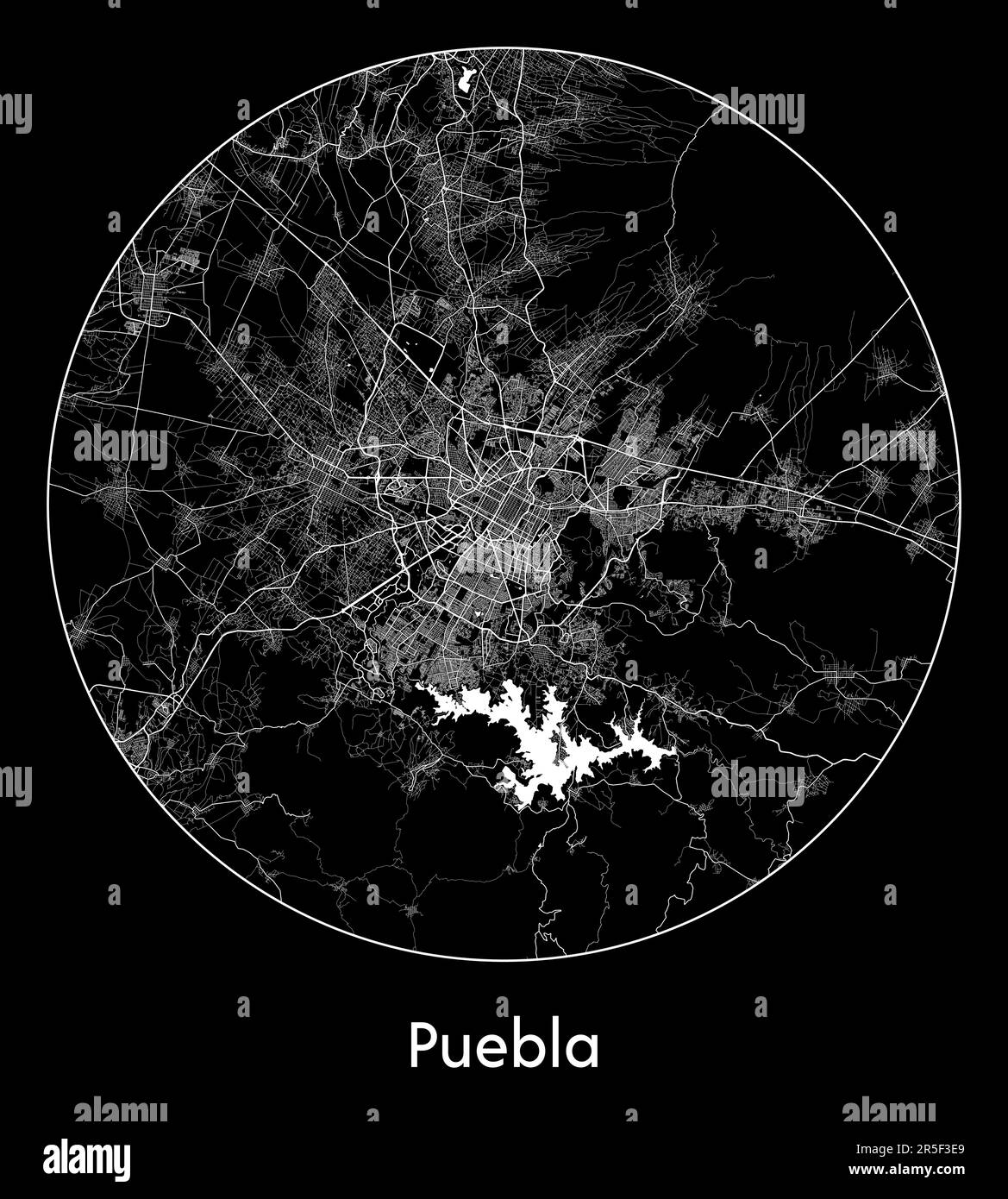 Mappa della città Puebla Messico Nord America illustrazione vettoriale Illustrazione Vettoriale