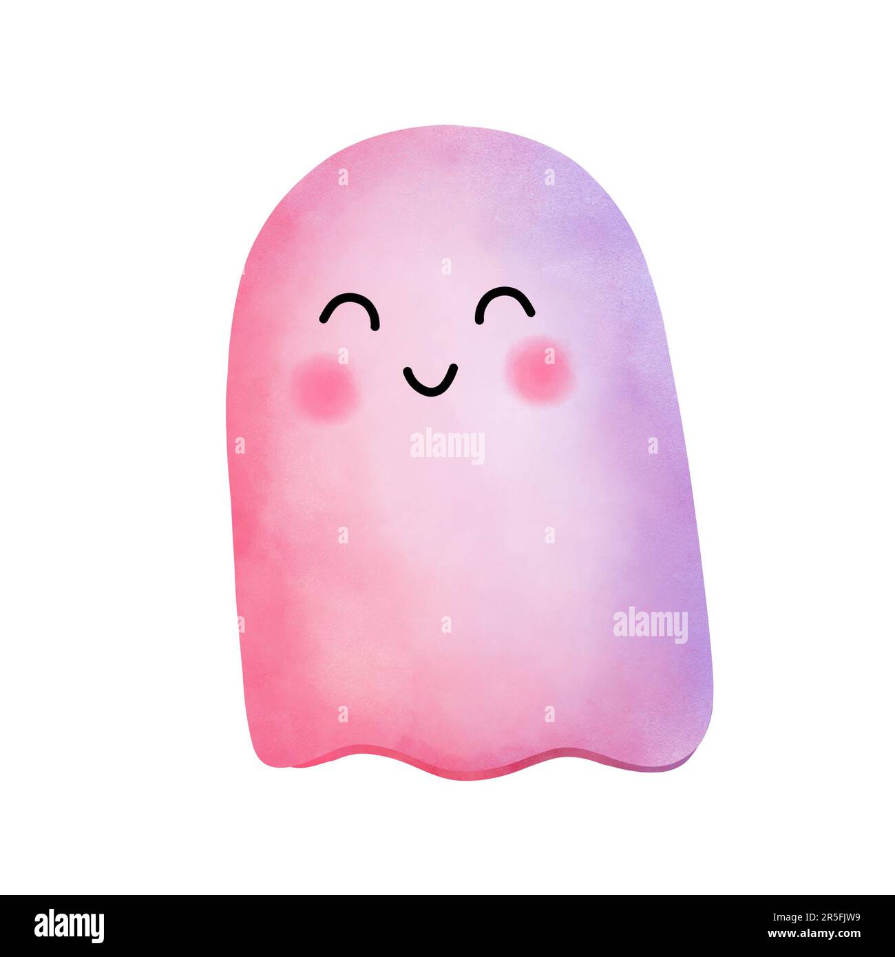 Acquerello rosa bambino fantasma clipart.Halloween illustrazione fantasma rosa isolato su sfondo bianco.Halloween decorazione fantasma, invito partito. Foto Stock