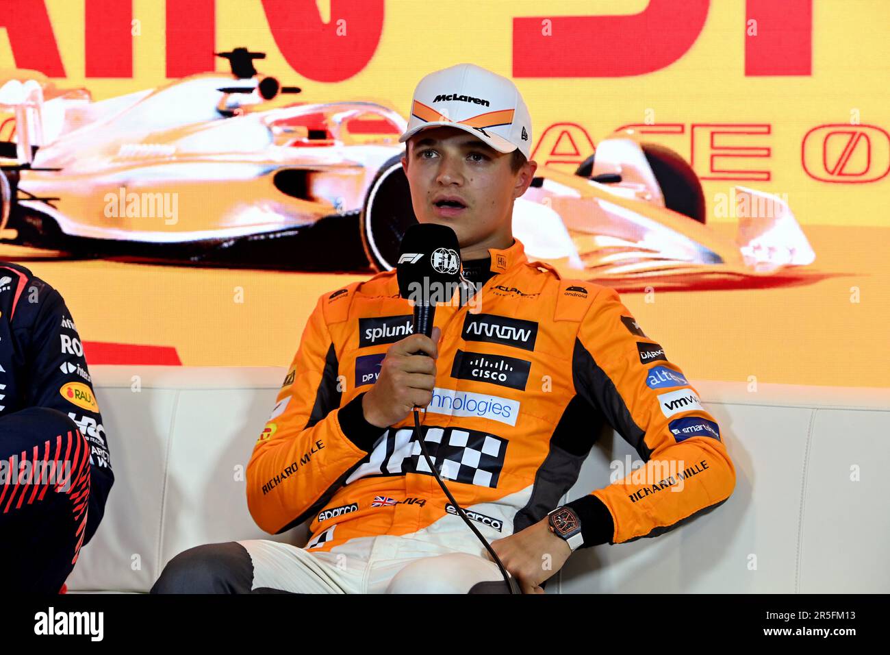 Barcellona, Spagna. 03rd giugno, 2023. Lando Norris (GBR) McLaren in qualifica post FIA Press Conference. 03.06.2023. Campionato del mondo di Formula 1, Rd 8, Gran Premio di Spagna, Barcellona, Spagna, Giornata di qualificazione. Il credito fotografico dovrebbe essere: XPB/immagini dell'Associazione Stampa. Credit: XPB Images Ltd/Alamy Live News Foto Stock