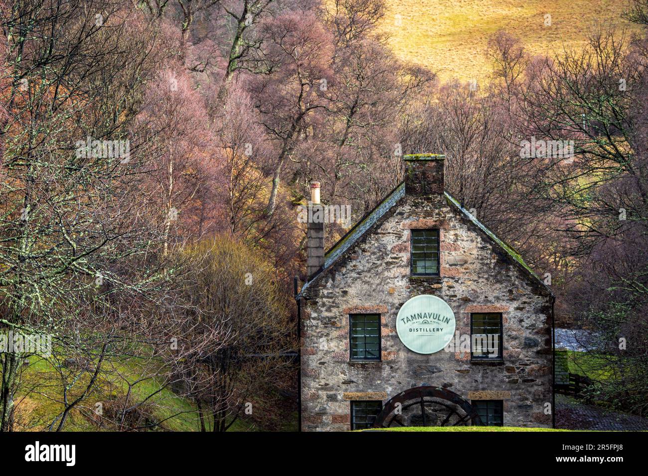 La vecchia distilleria di whisky di Tannavulin, Ballindalloch, Banffshire, Scozia, Foto Stock