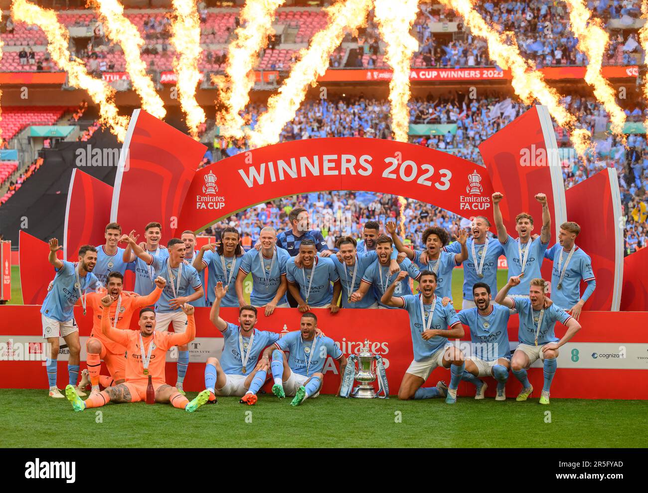 Londra, Regno Unito. 03rd giugno, 2023. 03 giu 2023 - Manchester City contro Manchester United - Emirates fa Cup Final - Wembley Stadium Manchester City festeggia la vittoria della fa Cup Final 2023. Picture Credit: Notizie dal vivo su Mark Pain/Alamy Foto Stock