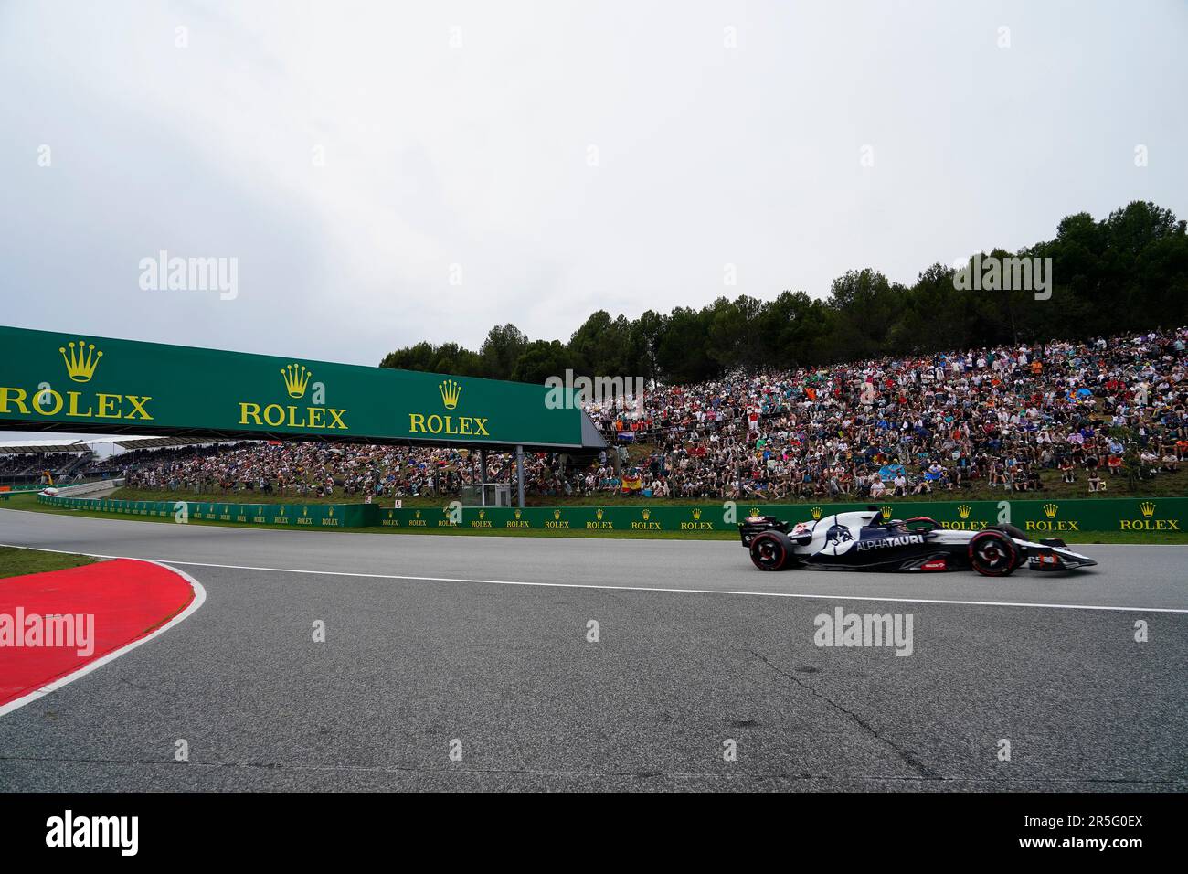 Barcellona, Spagna. 03rd giugno, 2023. Nick de Vries (Olanda), Scuderia AlphaTauri AT04 durante il turno di qualificazione in vista del Gran Premio di Spagna F1 sul circuito di Barcellona-Catalunya il 3 giugno 2023 a Barcellona, Spagna. (Foto di Bagu Blanco/PRESSIN) Credit: PRESSINPHOTO AGENZIA SPORTIVA/Alamy Live News Foto Stock