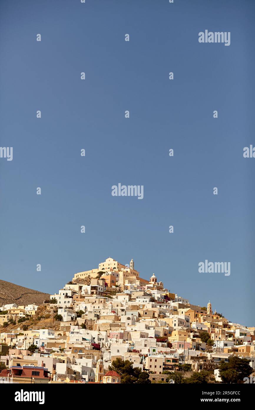 Ano syros panoramica e san giorgio Foto Stock