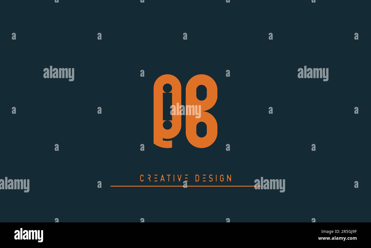 Lettere alfabetiche logo creativo moderno QB , BQ Illustrazione Vettoriale