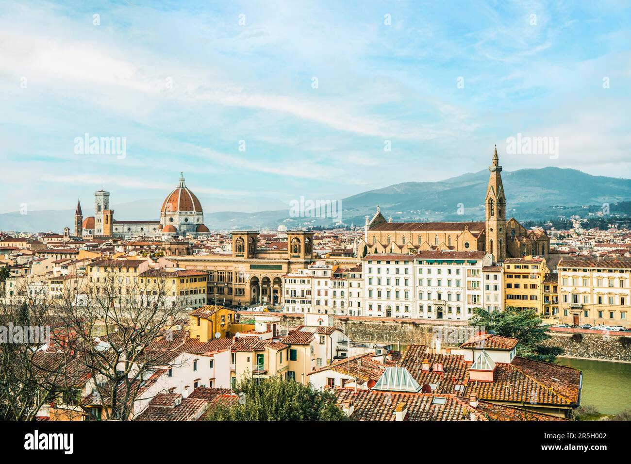 Vista ad angolo alto di Firenze Foto Stock