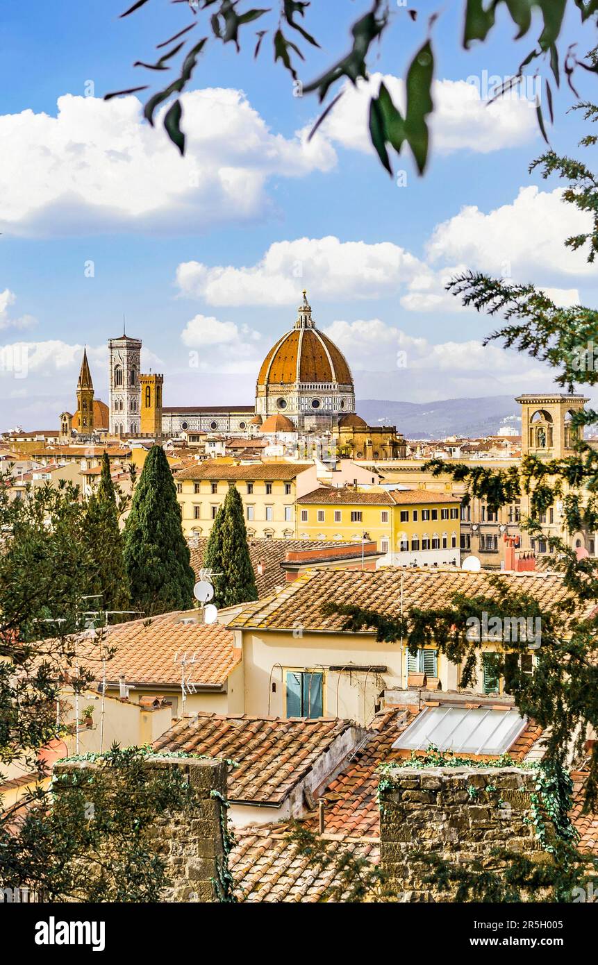Vista ad angolo alto di Firenze a (Firenze), Italia Foto Stock