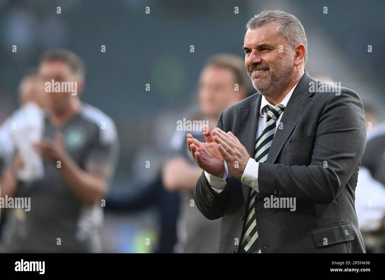 Glasgow, Regno Unito. 3rd giugno, 2023. Il Celtic Manager Ange Postecoglou dopo la partita di Coppa Scozzese ad Hampden Park, Glasgow. Il credito dell'immagine dovrebbe essere: Neil Hanna/Sportimage Credit: Sportimage Ltd/Alamy Live News Foto Stock