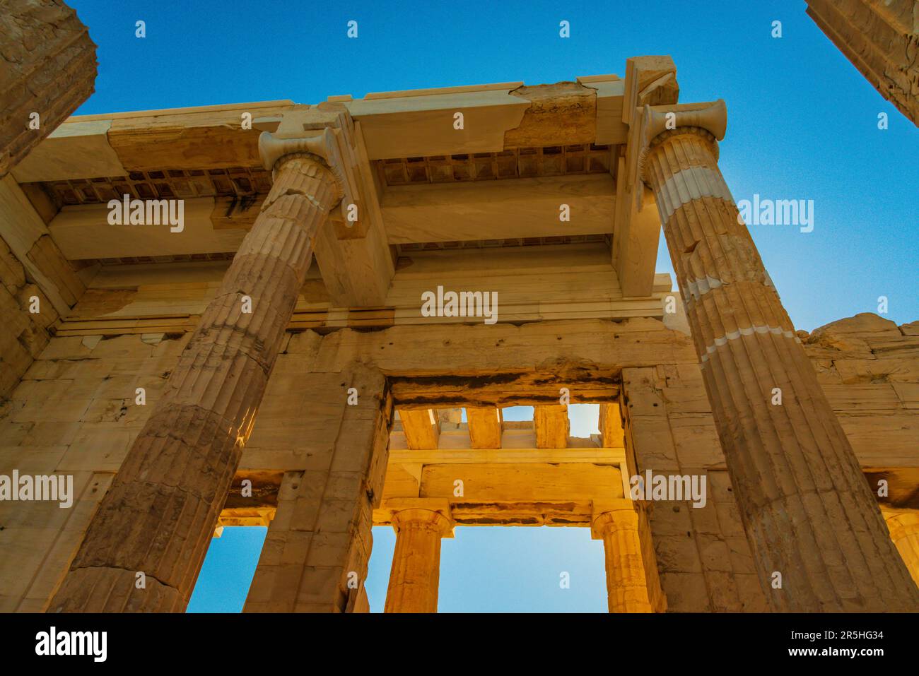 Tempio della dea Atena del Partenone sulla collina dell'Acropoli, Atene, Grecia Foto Stock