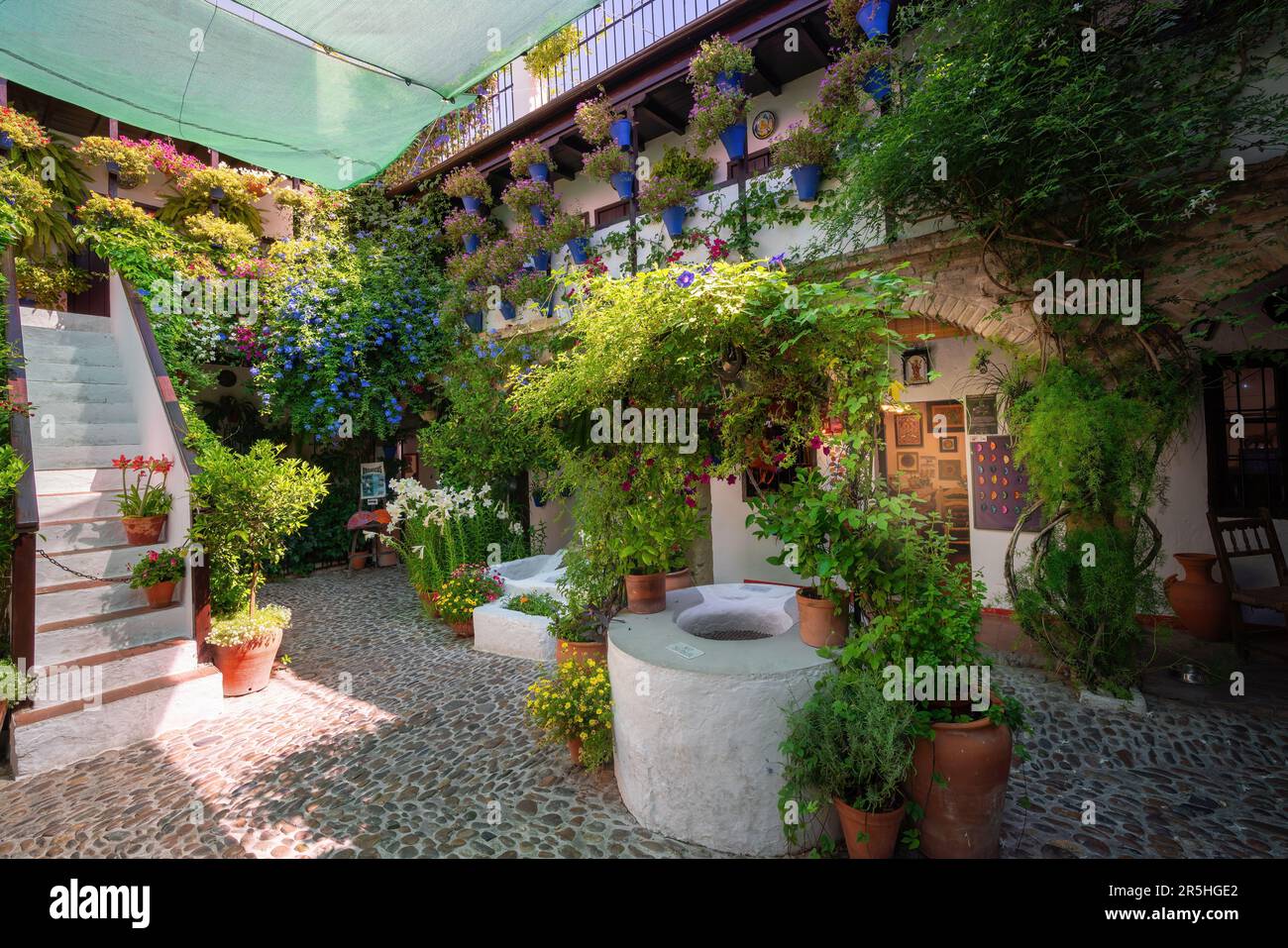 Cortile tradizionale a San Basilio - Cordoba, Andalusia, Spagna Foto Stock