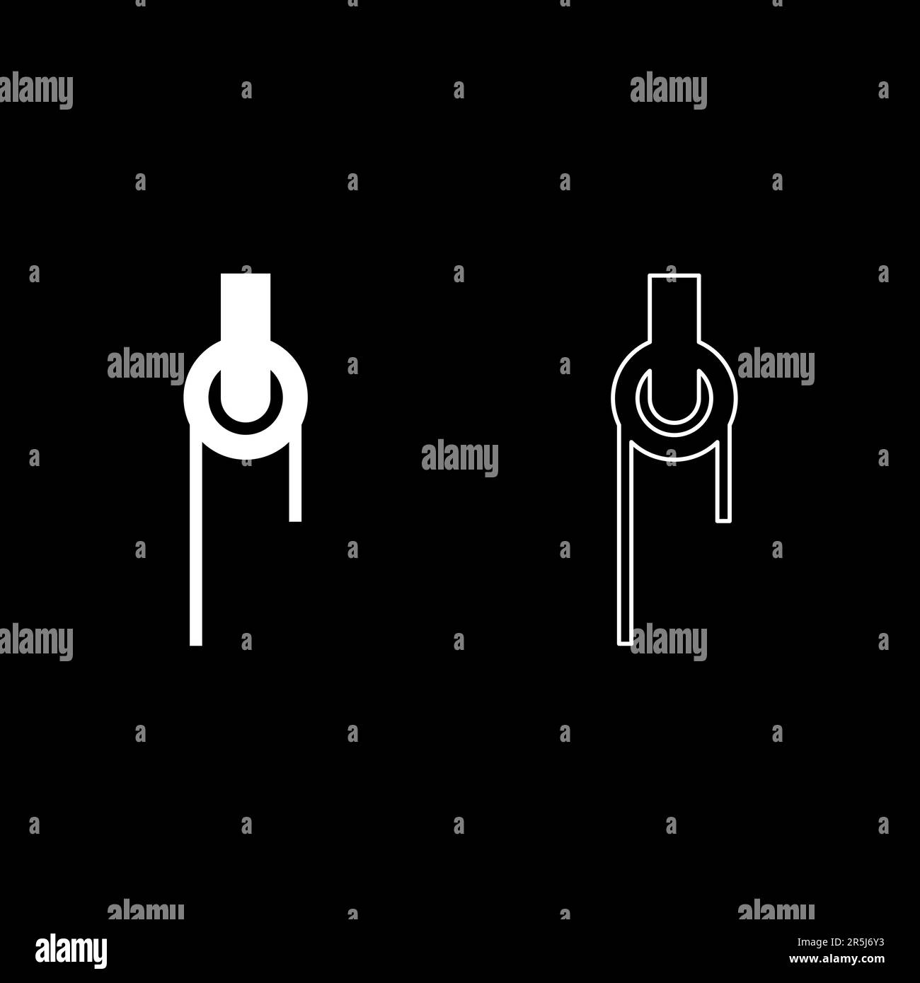 Verricello con struttura a cordicella carrucola blocco arrampicata attrezzatura carrucola set icona bianco colore vettore illustrazione immagine semplice riempimento solido contorno Illustrazione Vettoriale