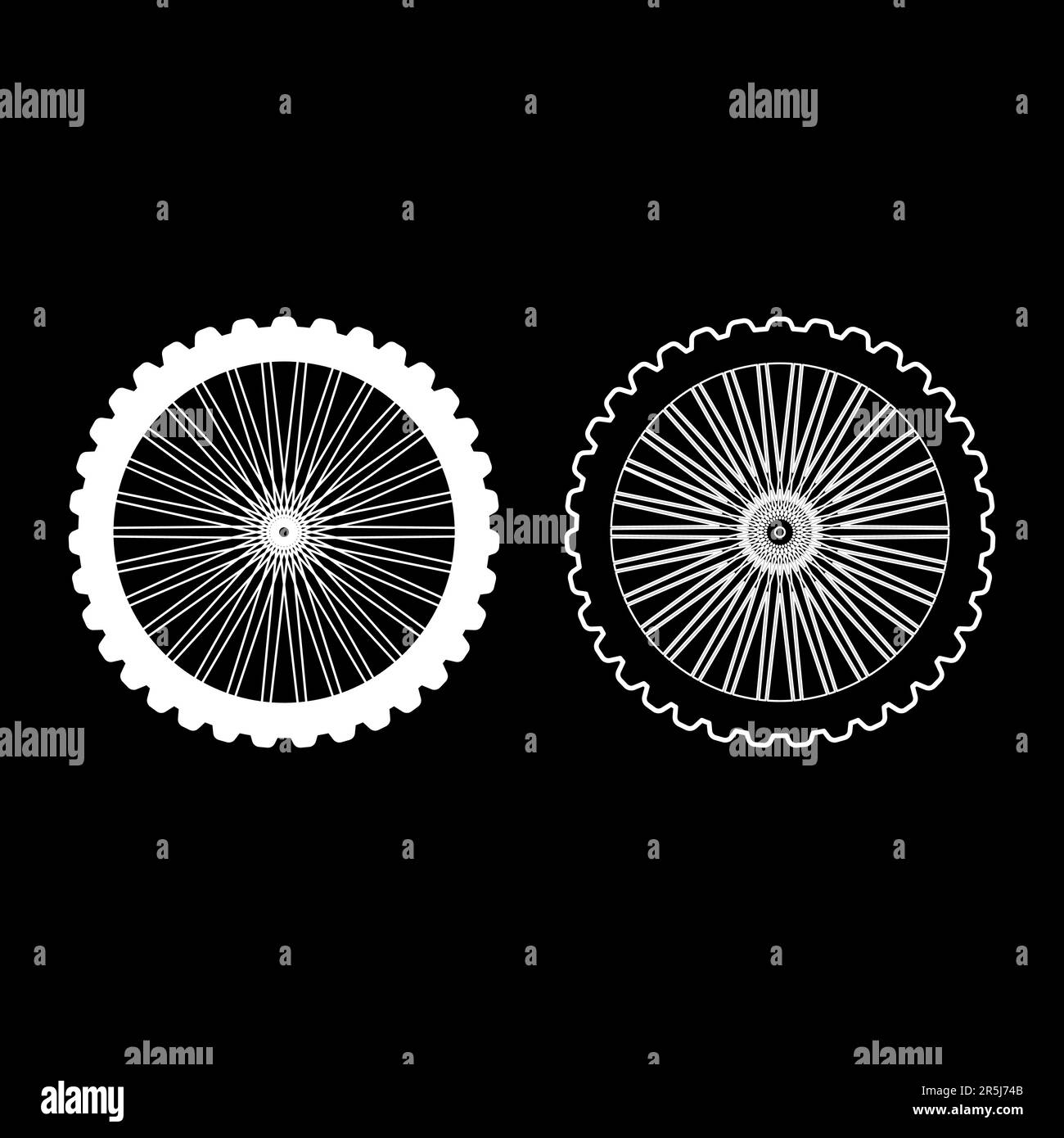 Bici ruota bici moto moto moto set icona bianco colore vettore illustrazione immagine semplice riempimento solido contorno linea sottile piatto stile Illustrazione Vettoriale