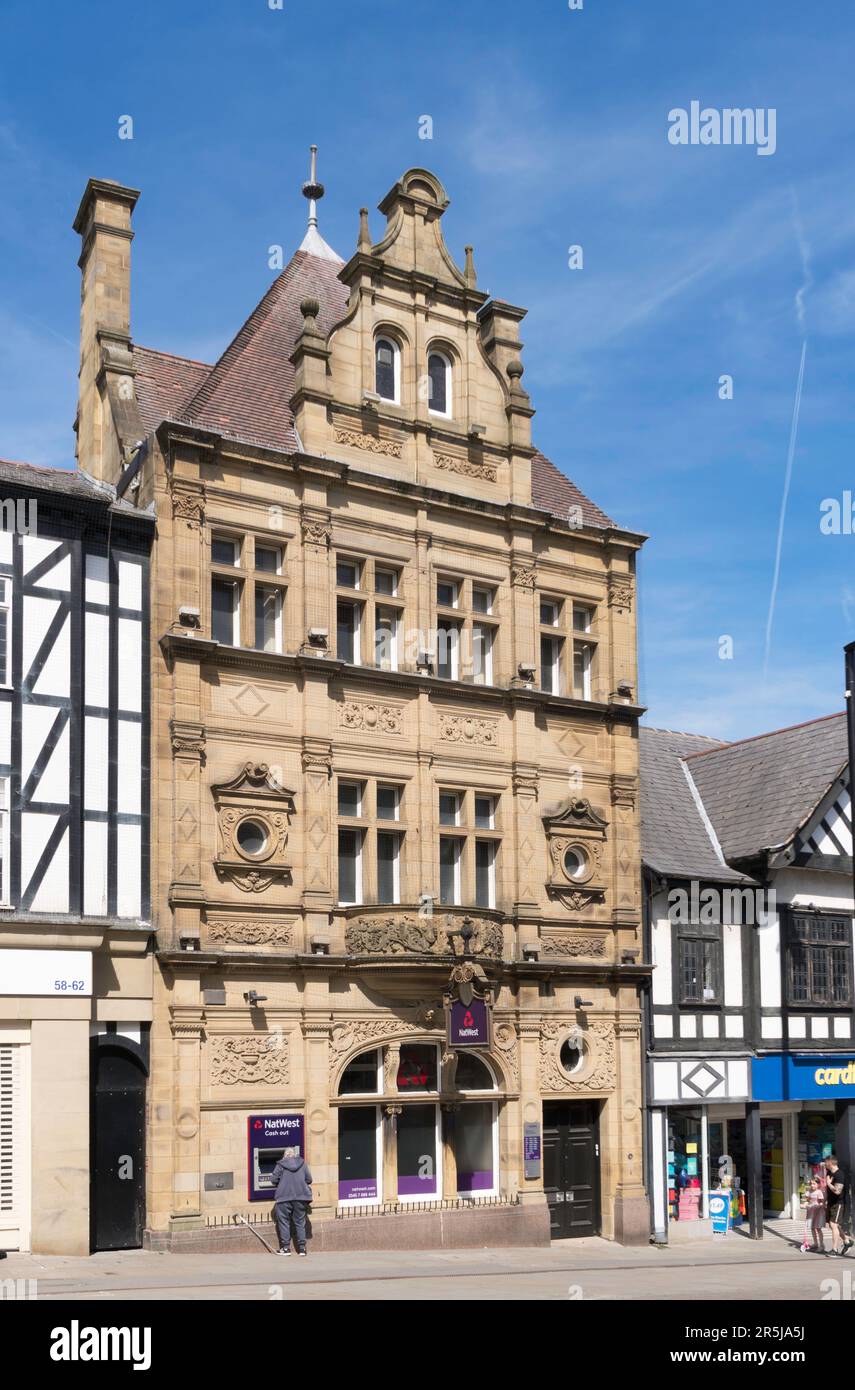 Edificio della NatWest Bank a Wigan, Greater Manchester, Inghilterra, Regno Unito Foto Stock