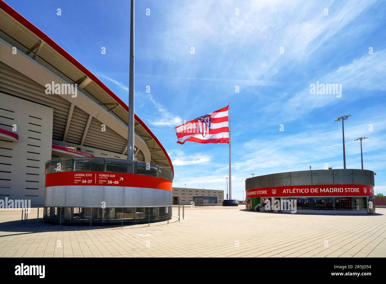 Vista sulla moderna arena Civitas Metropolitano - la sede ufficiale del FC Atletico Madrid Foto Stock