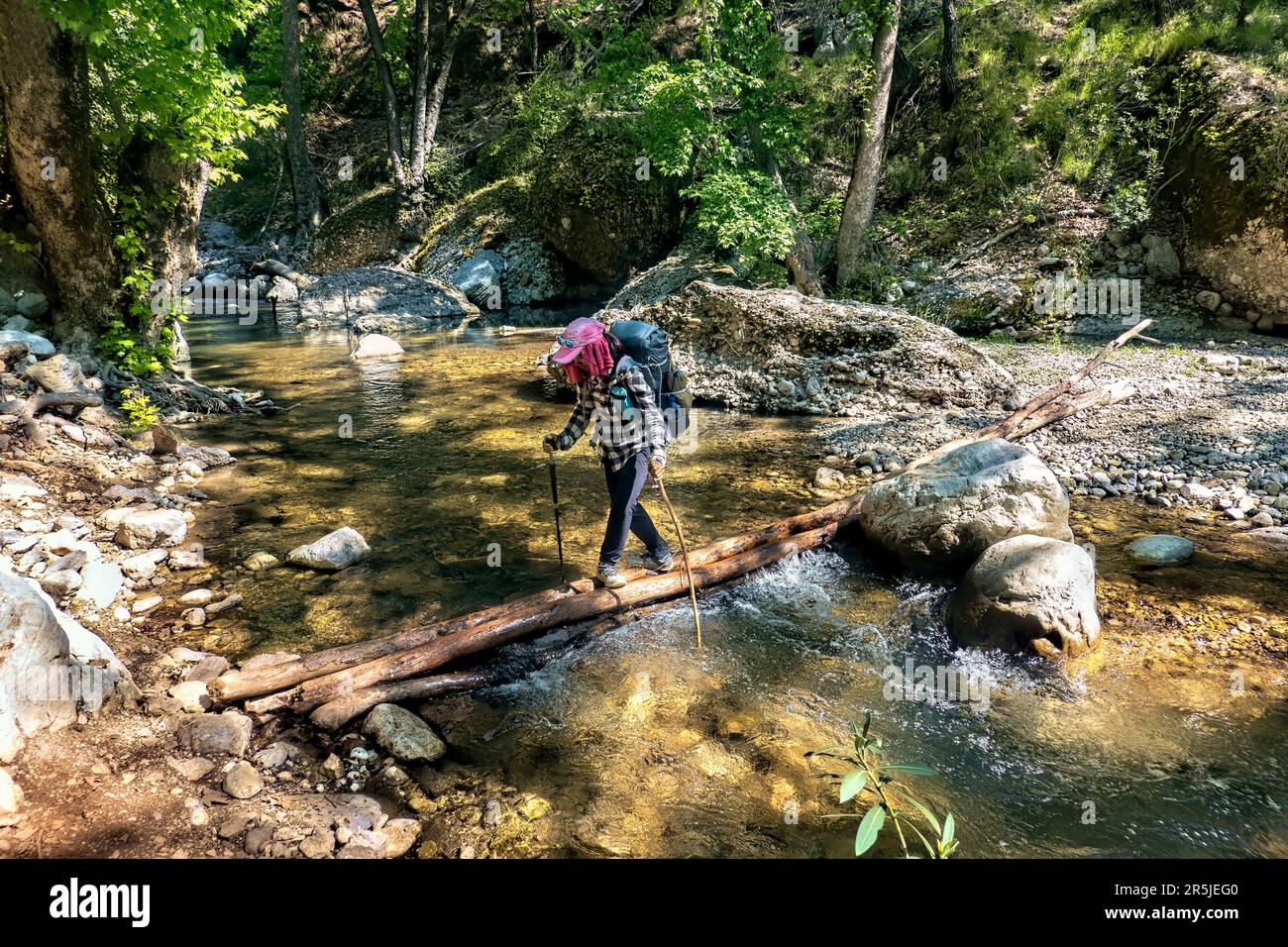 Attraversamento del fiume sulla Via Licia, Antalya, Turchia Foto Stock