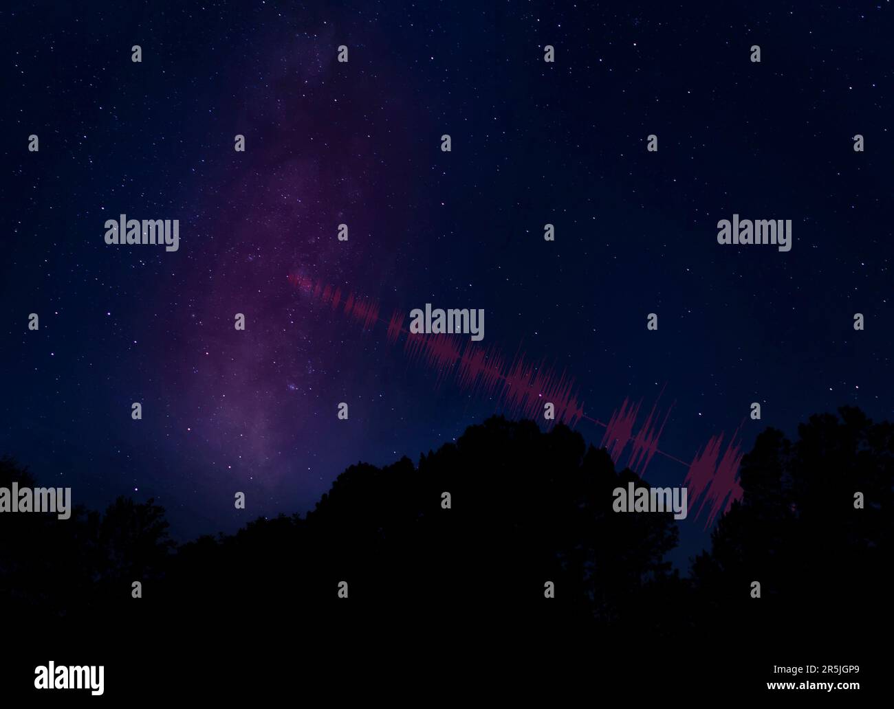 Alieno corsa nella Via Lattea inviando un segnale a terra Foto Stock