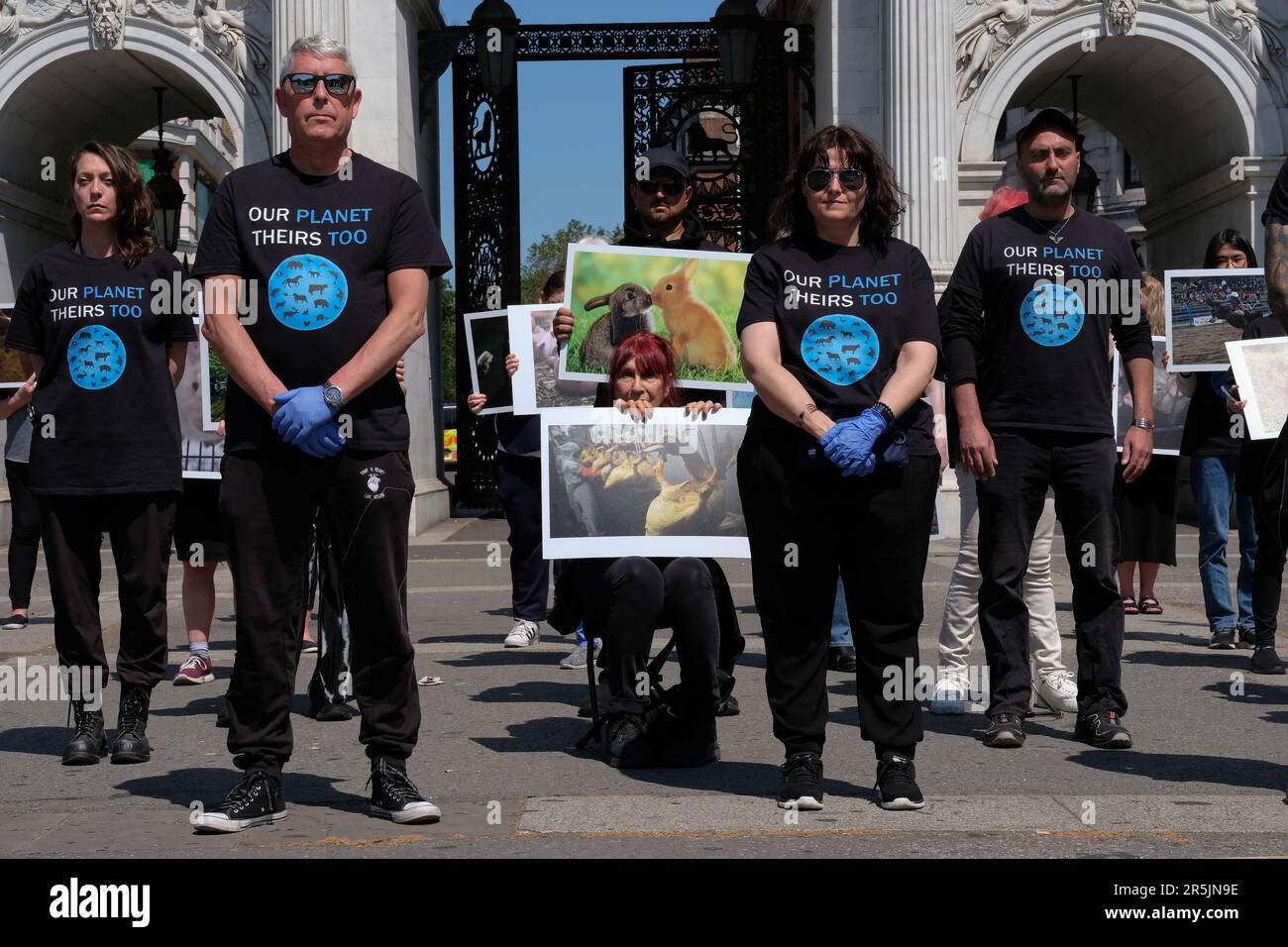 Londra, Regno Unito. 4th giugno, 2023. Gli attivisti per i diritti degli animali si riuniscono a Marble Arch per celebrare la Giornata nazionale dei diritti degli animali (NARD) del 13th. Laura Gaggero/Alamy Live News. Foto Stock