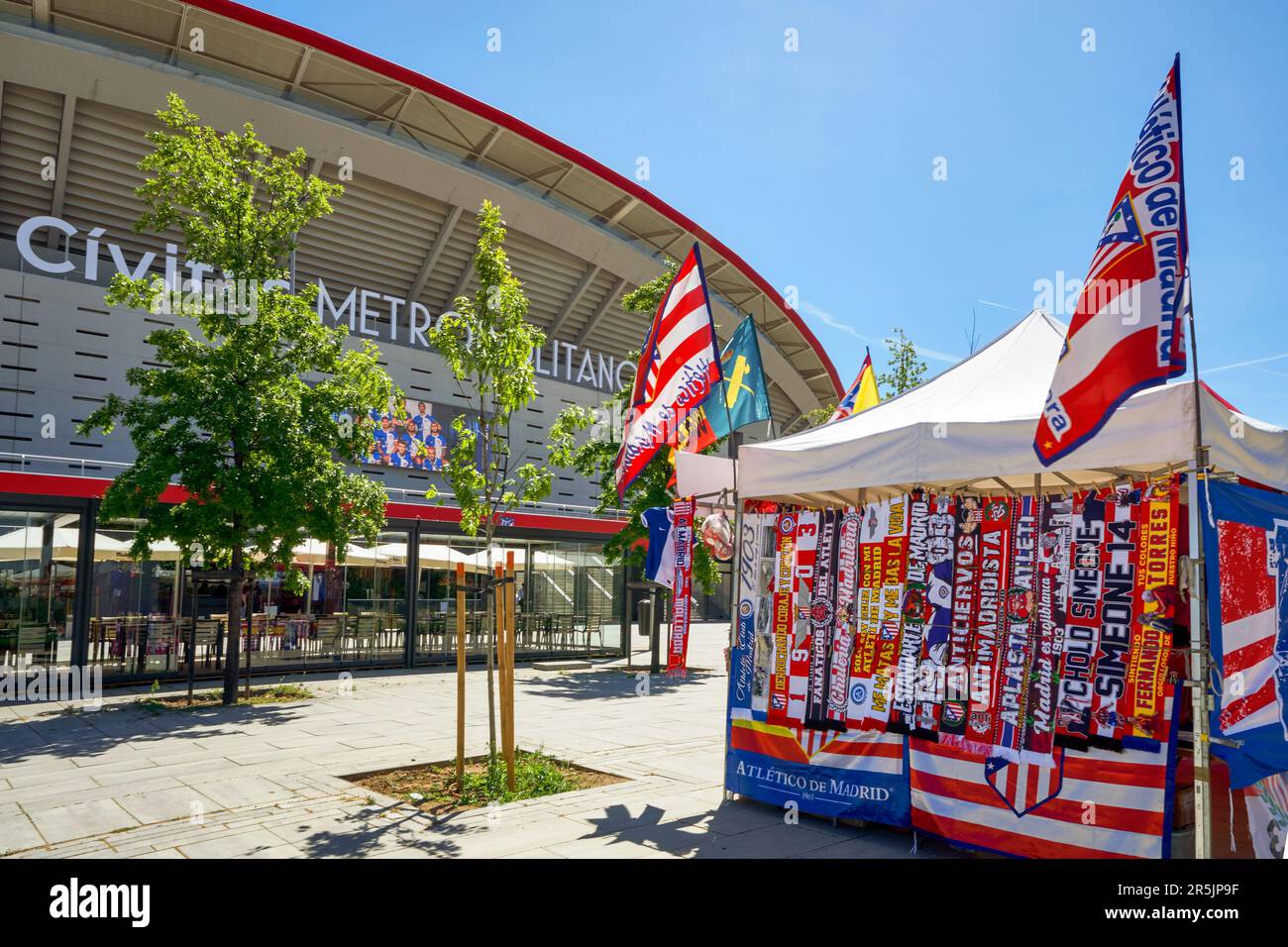 Vista sulla moderna arena Civitas Metropolitano - la sede ufficiale del FC Atletico Madrid Foto Stock