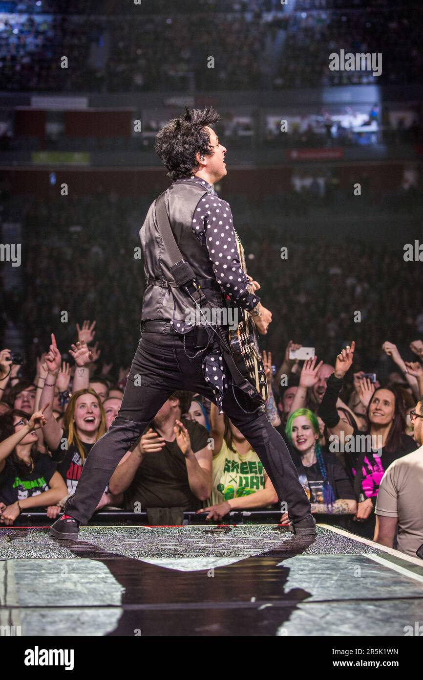 Colonia, Germania, 30.01.2017. Il Green Day si esibirà dal vivo come parte del Revolution radio Tour presso la Lanxess Arena di Colonia Foto Stock
