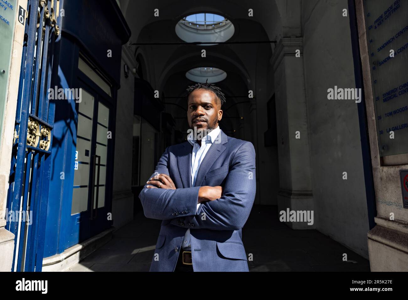 Samuel Kasumu, sperando di diventare il candidato del Partito conservatore durante le prossime elezioni comunali di Londra. Foto Stock