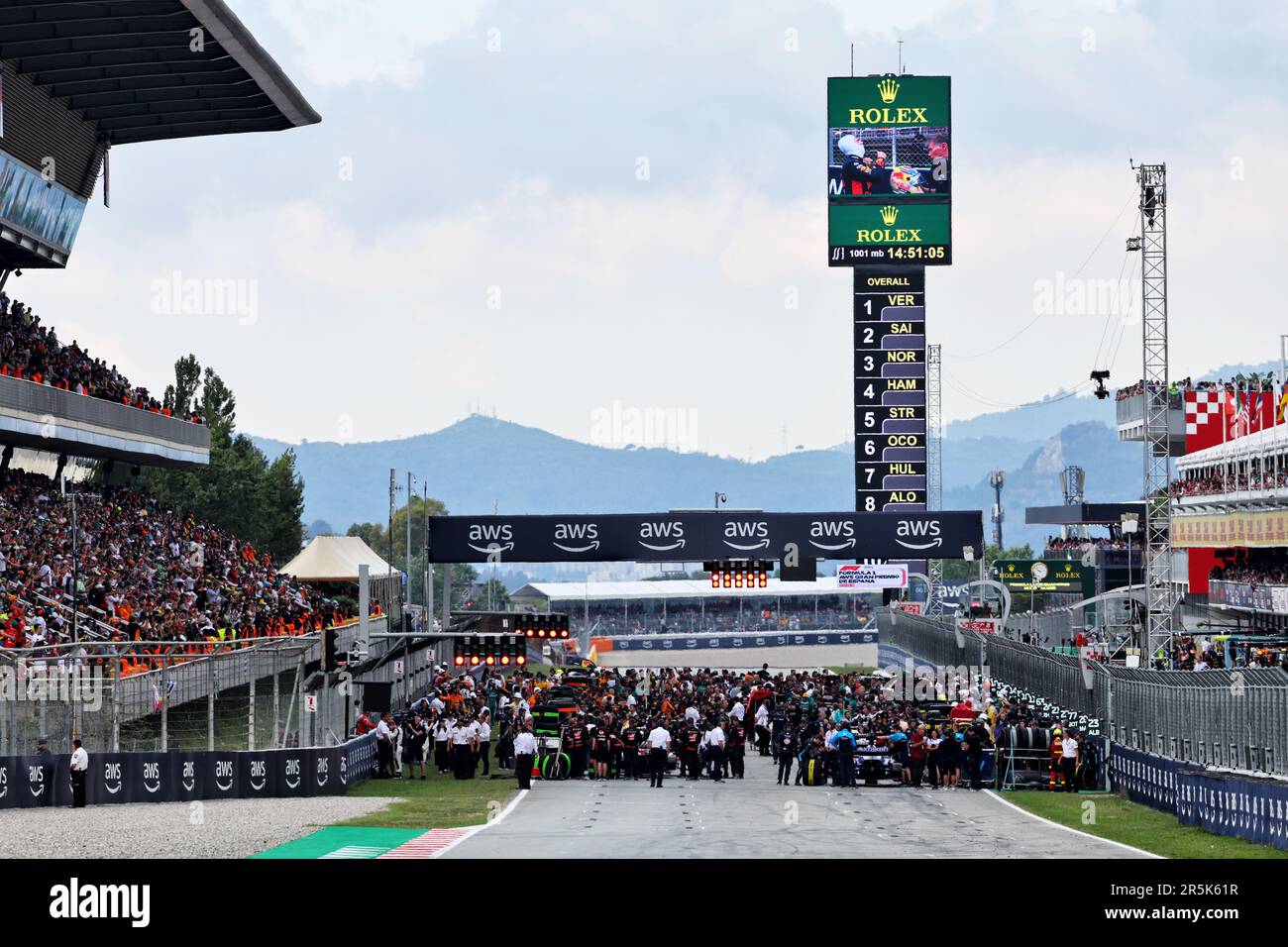 Barcellona, Spagna. 04th giugno, 2023. La griglia prima dell'inizio della gara. 04.06.2023. Campionato del mondo di Formula 1, Rd 8, Gran Premio di Spagna, Barcellona, Spagna, Giorno della gara. Il credito fotografico dovrebbe essere: XPB/immagini dell'Associazione Stampa. Credit: XPB Images Ltd/Alamy Live News Foto Stock