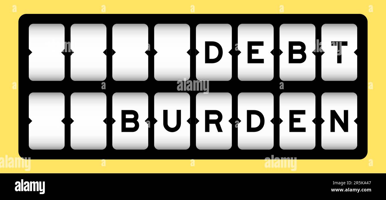 Colore nero in debito di parola sul banner slot con sfondo di colore giallo Illustrazione Vettoriale