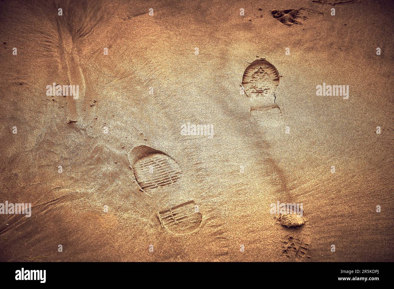 Segni di usura sulla sabbia Foto Stock