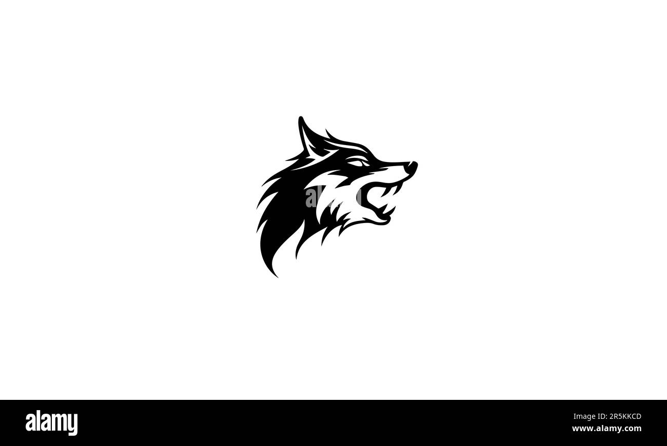 Wolf wild design vettoriale logo Illustrazione Vettoriale