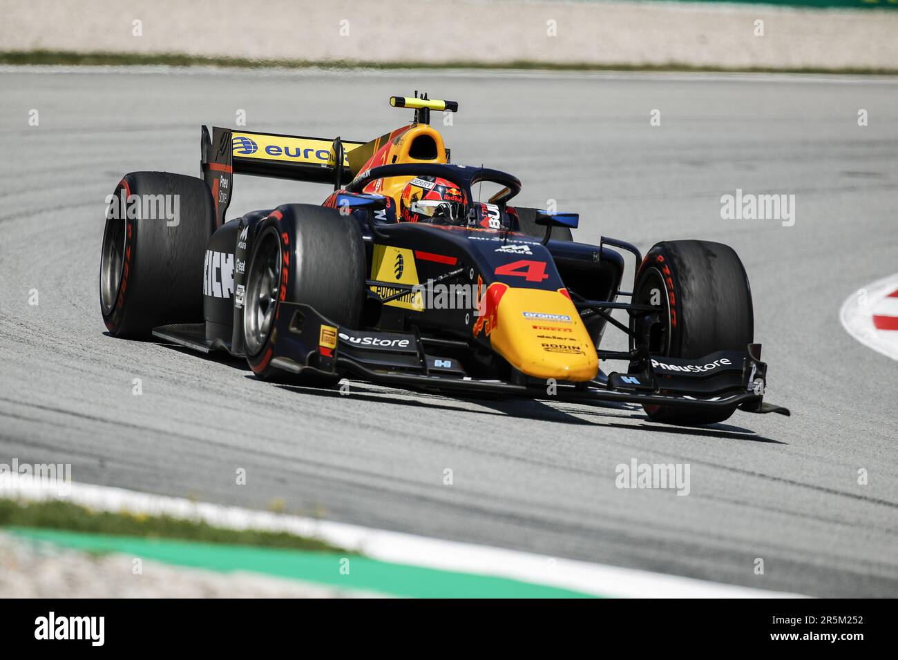 04 FITTIPALDI Enzo (bra), Rodin Carlin, Dallara F2, azione in occasione del 6th° round del Campionato FIA di Formula 2 2023 dal 2 al 4 giugno 2023 sul circuito di Barcellona-Catalunya, a Montmelo, Spagna - Foto: Xavi Bonilla/DPPI/LiveMedia Foto Stock