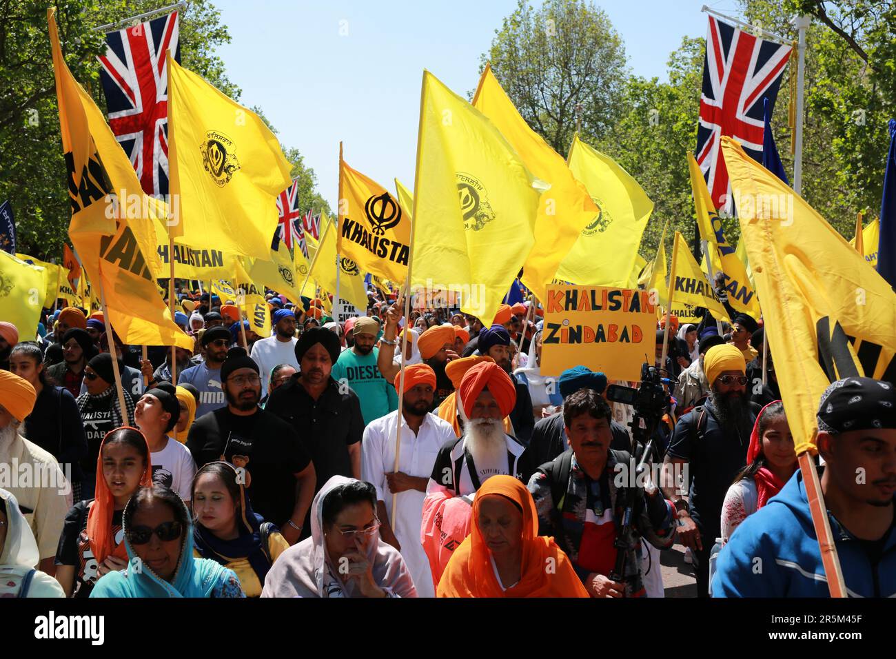 Londra, Regno Unito. 04 giugno 2023. La nazione Sikh britannica segna il 39th° anniversario della battaglia di Amritsar e dell'attacco dell'esercito di Stato indiano contro Sri Darbar Sahib Amritsar nel giugno 1984. Credit: Waldemar Sikora/Alamy Live News Foto Stock