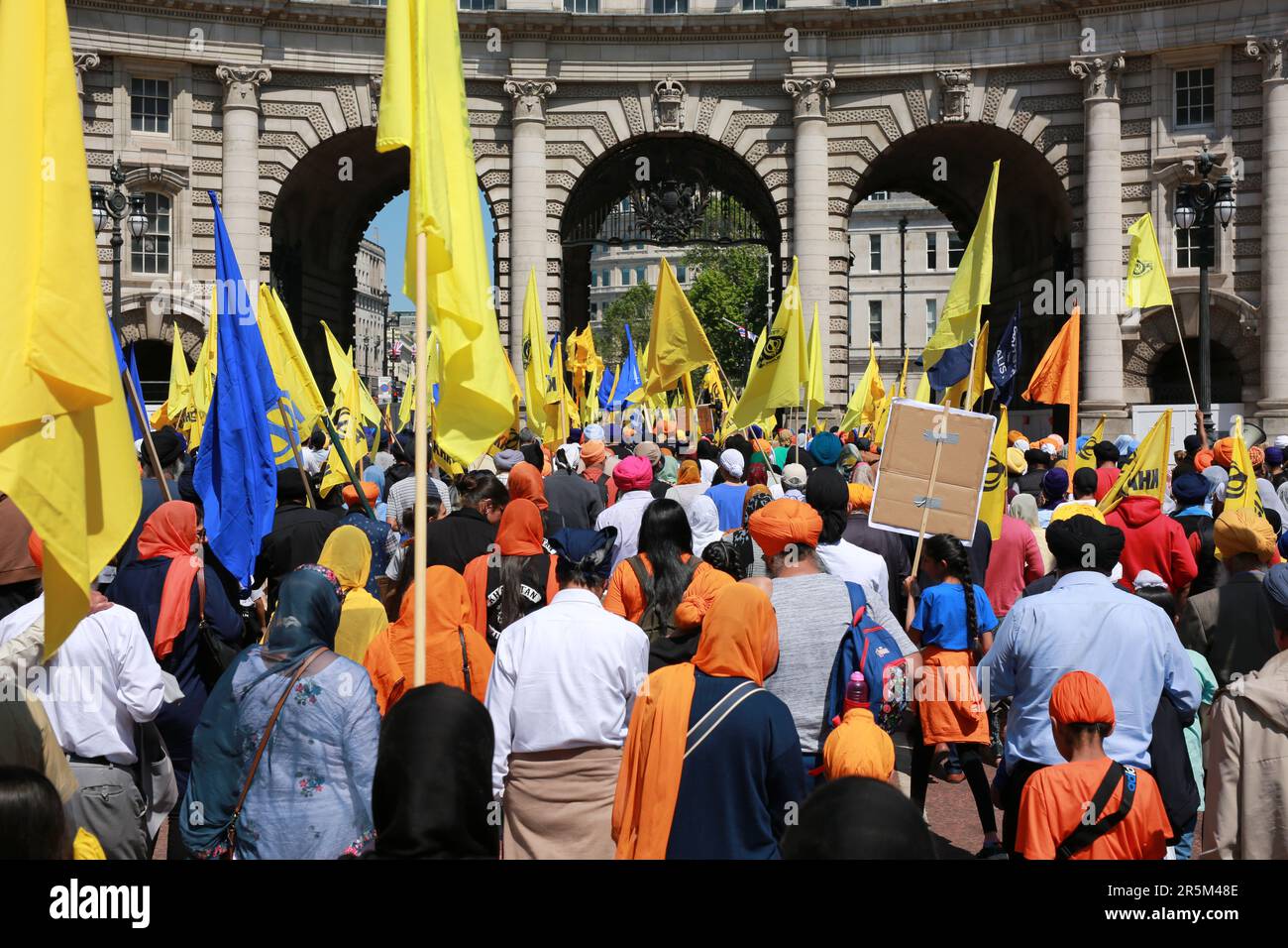 Londra, Regno Unito. 04 giugno 2023. La nazione Sikh britannica segna il 39th° anniversario della battaglia di Amritsar e dell'attacco dell'esercito di Stato indiano contro Sri Darbar Sahib Amritsar nel giugno 1984. Credit: Waldemar Sikora/Alamy Live News Foto Stock