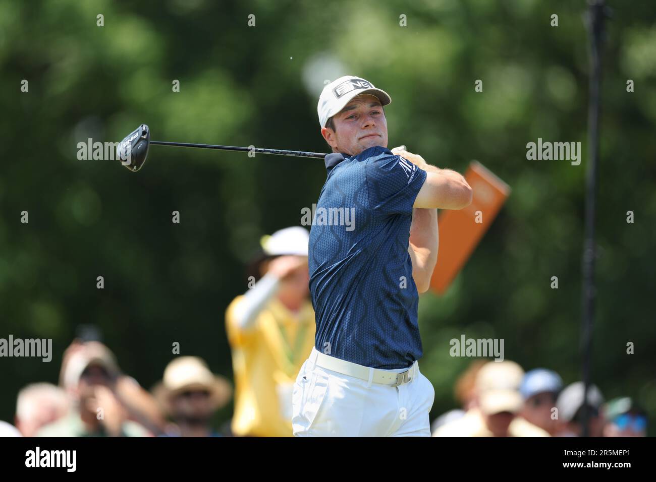 Sylvania, Ohio, Stati Uniti. 4th giugno, 2023. VIKTOR HOVLAND (NOR) si tee fuori il primo del torneo Memorial Tournament al Muirfield Village Golf Club. (Credit Image: © Brian Dempsey/ZUMA Press Wire) SOLO PER USO EDITORIALE! Non per USO commerciale! Foto Stock