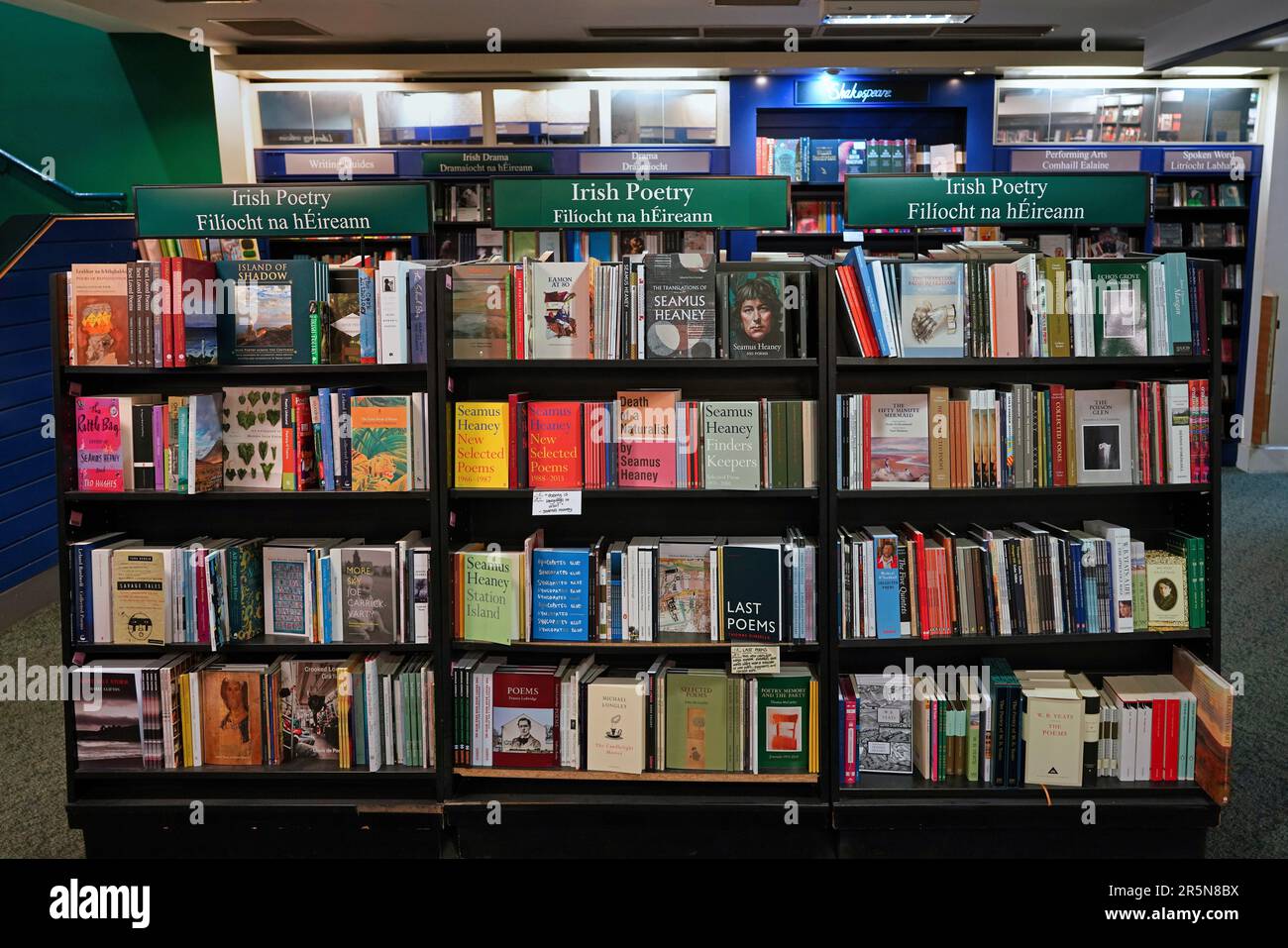 Gli irlandesi sono noti per la loro poesia, e questa libreria di Dublino mostra una vasta selezione Foto Stock
